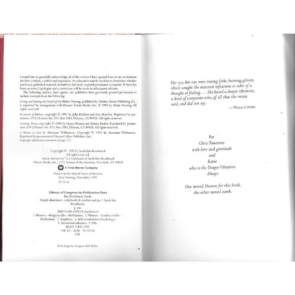 Simple Abundance Daybook Comfort Joy Sarah Ban Breathnach HC 1995 - Picture 5 of 7